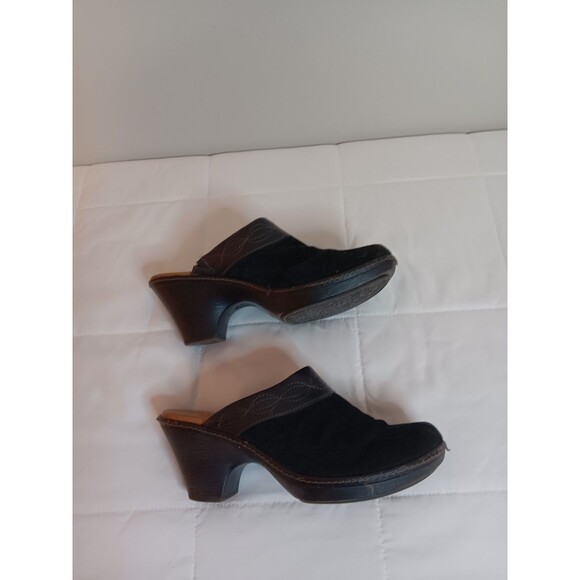 Sofft Black Suede Clog Mule Shoes Open Back Sz 8.5 - Picture 6 of 7